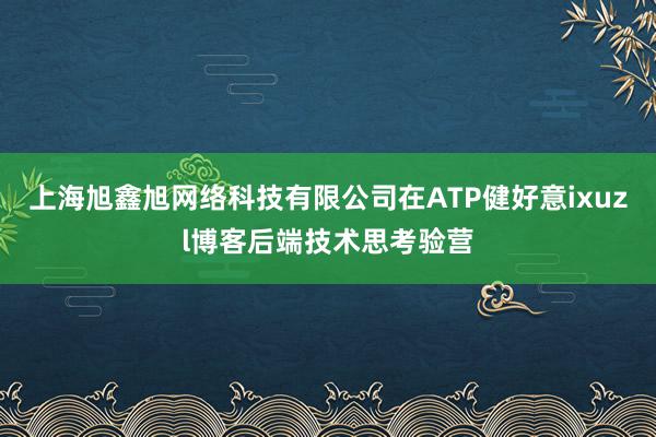 上海旭鑫旭网络科技有限公司在ATP健好意ixuzl博客后端技术思考验营